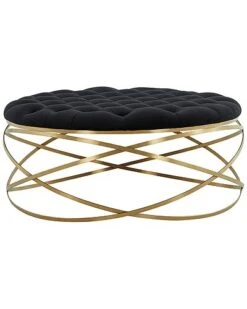 Rumi Tufted Velvet Ottoman Home