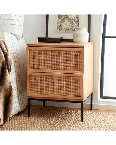 Safavieh Zadie 2-Drawer Rattan Nightstand Home 4 Safavieh Zadie 2-Drawer Rattan Nightstand Home - Image 2