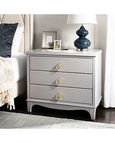 Safavieh Hannon 3 Drawer Contemporary Nightstand Home 4 Safavieh Hannon 3 Drawer Contemporary Nightstand Home - Image 2