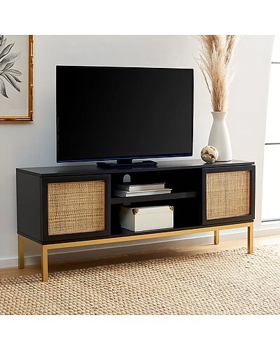 Safavieh Zadie 1-Shelf Rattan Media Stand Home 4 Safavieh Zadie 1-Shelf Rattan Media Stand Home - Image 2