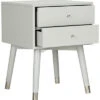Safavieh Lyla Mid Century Retro Silver Cap Nightstand Home -Safavieh Sales Store 3050279299 RLLD 1