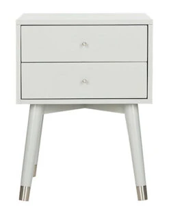 Safavieh Lyla Mid Century Retro Silver Cap Nightstand Home -Safavieh Sales Store 3050279299 RLLD 3