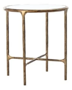 Jessa Forged Metal Round End Table Home