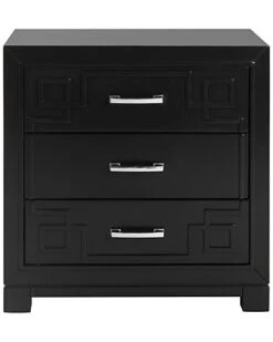 Safavieh Raina Three Drawer Greek Key Night Stand Home