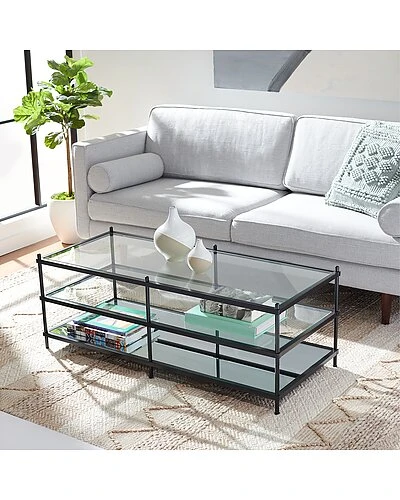 Safavieh Cathal Glass And Miror Coffee Table Home 4 Safavieh Cathal Glass And Miror Coffee Table Home - Image 2