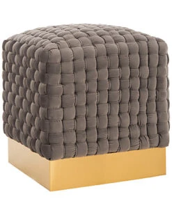 Ravyn Woven Velvet Ottoman Home
