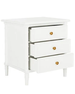 Safavieh Mina Modern Coastal 3 Drawer 25in Bamboo Nightstand Home -Safavieh Sales Store 3050420699 RLLD 3