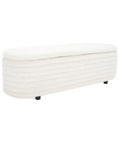 Jaymie Boucle Storage Bench Home