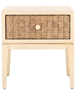 Armand Woven Wood Nightstand Home