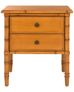 Safavieh Mina Coastal 2 Drawer 25inH Bamboo Nightstand Home