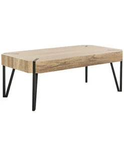 Safavieh Liann Rustic Midcentury Wood Top Coffee Table Home