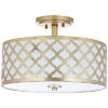 Safavieh Kora Quatrefoil 3-Light 15in Dia Gold Flush Mount Home