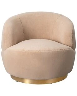 Flynn Faux Lamb Wool Swivel Chair Home