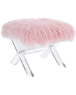 Line Sheepskin Ottoman Home