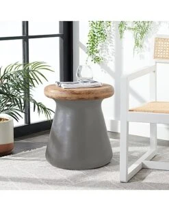 Safavieh Button Indoor/Outdoor Modern Concrete Round 18in Accent Table Home -Safavieh Sales Store 3070035096 RLLD 3