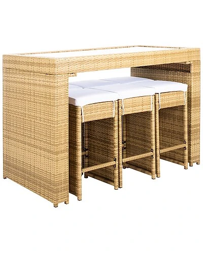 Safavieh Horus Outdoor Natural Dining Set Home 4 Safavieh Horus Outdoor Natural Dining Set Home - Image 2