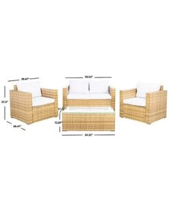 Safavieh Machie Outdoor 4pc Living Set Home -Safavieh Sales Store 3070036064 RLLD 6