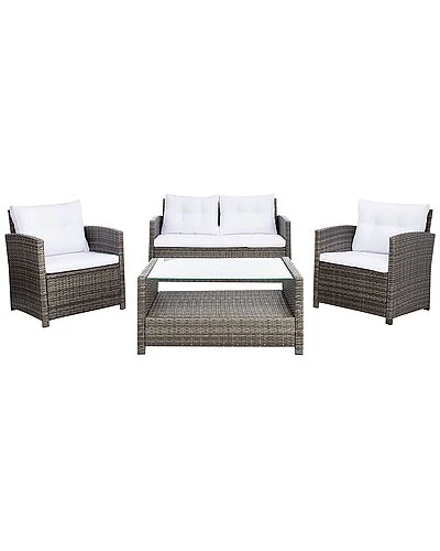 Safavieh Vellor Outdoor Grey 4pc Living Set Home 3 Safavieh Vellor Outdoor Grey 4pc Living Set Home