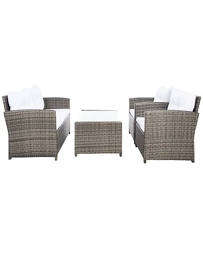 Safavieh Vellor Outdoor Grey 4pc Living Set Home 4 Safavieh Vellor Outdoor Grey 4pc Living Set Home - Image 2