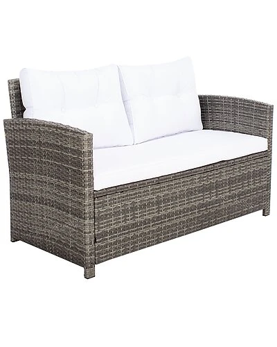 Safavieh Vellor Outdoor Grey 4pc Living Set Home 5 Safavieh Vellor Outdoor Grey 4pc Living Set Home - Image 3