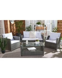 Safavieh Vellor Outdoor Grey 4pc Living Set Home 15 Safavieh Vellor Outdoor Grey 4pc Living Set Home -Safavieh Sales Store 3070036109 RLLD 7