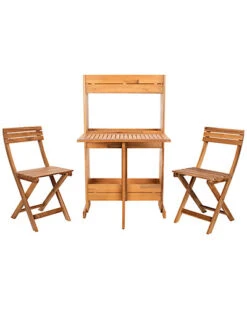 Safavieh Barley Outdoor Flower Shelf 3pc Bistro Set Home