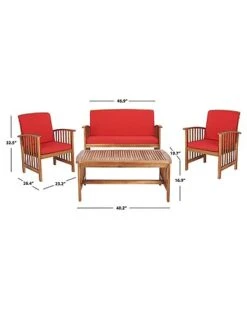 Safavieh Rocklin 4 Pc Outdoor Set Home -Safavieh Sales Store 3070337303 RLLD 3