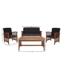 Safavieh Rocklin 4 Pc Outdoor Set Home -Safavieh Sales Store 3070337314 RLLD 3
