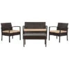 Safavieh Mattia Outdoor 4pc Rattan Living Set Home