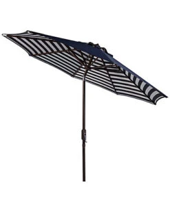 Safavieh Athens Inside Out Striped 9ft Crank Outdoor Auto Tilt Umbrella Home -Safavieh Sales Store 3070382032 RLLD 3