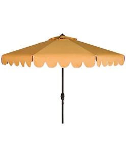 Safavieh Venice Single Scallop 9Ft Crank Outdoor Push Button Tilt Umbrella Home