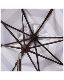Safavieh Maui Single Scallop Striped 9ft Crank Push Button Tilt Umbrella Home -Safavieh Sales Store 3070382054 RLLD 3