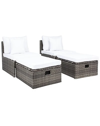 Safavieh Pramla Outdoor Sette With Ottoman Home 3 Safavieh Pramla Outdoor Sette With Ottoman Home
