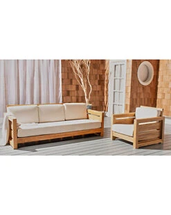 Guadeloupe Outdoor Teak 3-Seat Sofa Home -Safavieh Sales Store 3070518616 RLLD 4