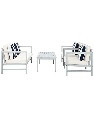Safavieh Montez 4pc Outdoor Set With Accent Pillows Home 4 Safavieh Montez 4pc Outdoor Set With Accent Pillows Home - Image 2