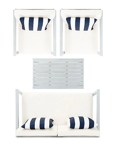 Safavieh Montez 4pc Outdoor Set With Accent Pillows Home 5 Safavieh Montez 4pc Outdoor Set With Accent Pillows Home - Image 3