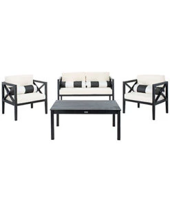 Safavieh Nunzio 4pc Outdoor Set With Accent Pillows Home