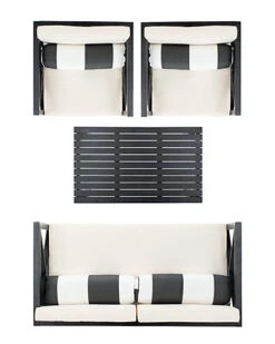 Safavieh Nunzio 4pc Outdoor Set With Accent Pillows Home -Safavieh Sales Store 3070616317 RLLD 3