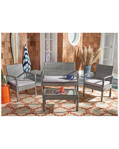 Safavieh Bassey 4pc Outdoor Living Set Home -Safavieh Sales Store 3070616352 RLLD 4