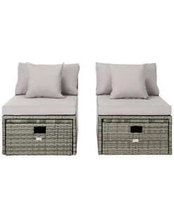 Safavieh Pramla Outdoor Sette & Ottoman Set Home