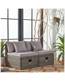 Safavieh Pramla Outdoor Sette & Ottoman Set Home -Safavieh Sales Store 3070616358 RLLD 5