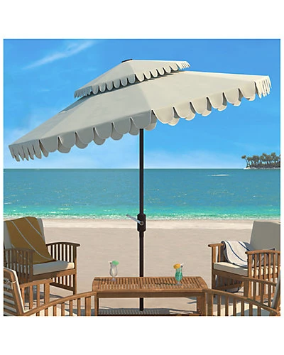 Safavieh Elegant Valance 9Ft Double Top Umbrella Home 5 Safavieh Elegant Valance 9Ft Double Top Umbrella Home - Image 3