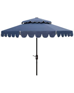 Safavieh Venice 9Ft Round Double Top Crank Umbrella Home