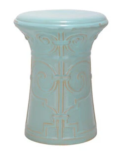 Safavieh Light Aqua Imperial Scroll Garden Stool Home