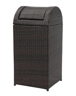 Safavieh Bishop Outdoor Wicker 18 Gallon Trash Bin Home