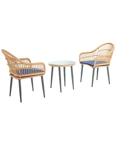 Safavieh Berlen Outdoor 3Pc Lounger Set Home 4 Safavieh Berlen Outdoor 3Pc Lounger Set Home - Image 2