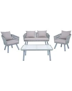 Safavieh Belmi Outdoor 4pc Rope Living Set Home