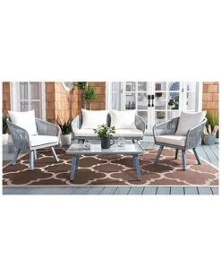Safavieh Jorda Outdoor 4Pc Rope Living Set Home -Safavieh Sales Store 3070941568 RLLD 3